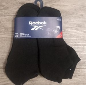 Men's Reebok low cut 6 pack performance training socks new in package